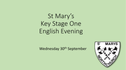 St Mary`s KS1 English Evening