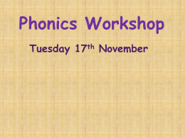 Phonics Workshop - Longfield Primary School