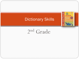 Dictionary Skills - Suskyelemlibrary