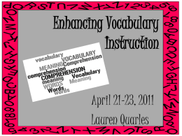 Enhancing Vocabulary Instruction