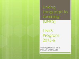 Linking Language to Learning (L-I-N-K