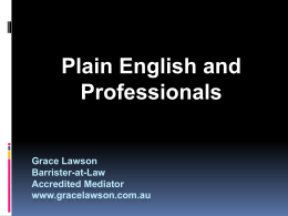 Plain English And Professionals – PowerPoint