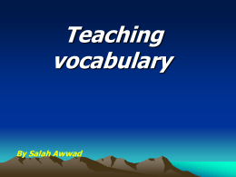 Teaching Vocabulary - E-Learning/An