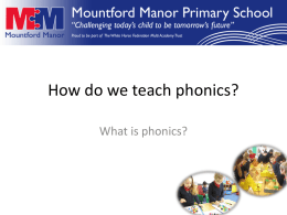 Phonics for Parents Powerpoint Presentation