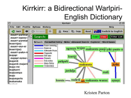 Kirrkirr: a Bilingual Warlpiri-English Dictionary
