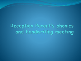Reception Parents reading meeting website