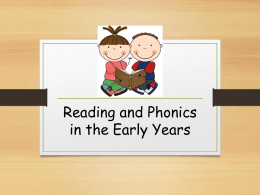 Reception Reading and Phonics Evening 2016