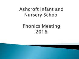Phonics Powerpoint - Ashcroft Infant and Nursery School