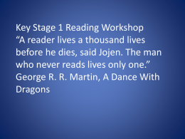 Key Stage 2 Reading Workshop quote