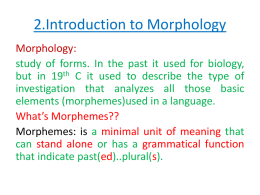 2.Introduction to Morphology