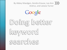 Doing better keyword searches