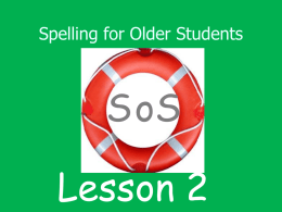 SOS Lesson 2 - Speld-sa