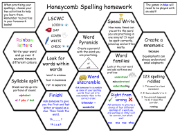 Honeycomb Spelling Sheet - West Byfleet Junior School