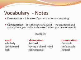 Vocabulary Introduction PowerPoint