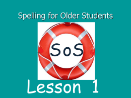 SOS Lesson 1 - Speld-sa