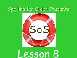 SOS Lesson 8 - Speld-sa