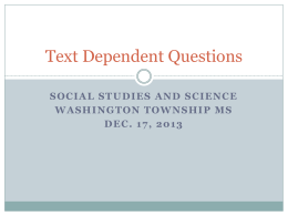 Text Dependent Questions