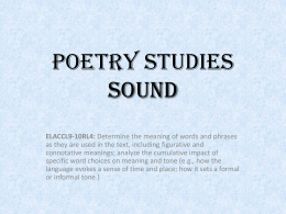 Poetry Studies - Harrison High School