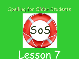 SOS Lesson 7 - Speld-sa
