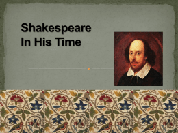 Shakespeare In His Time English poet and