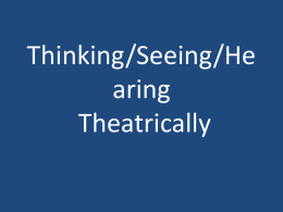 Seeing/Hearing Theatrically
