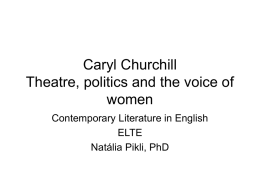Caryl Churchill Theatre, politics and the voice of women