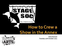 How to Crew a Show in the Annex Chris Duncan