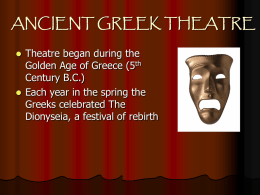 Greek Theatre notes