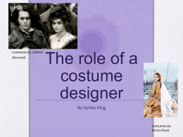 The role of a costume designer