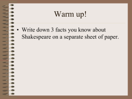 Shakespeare PowerPoint