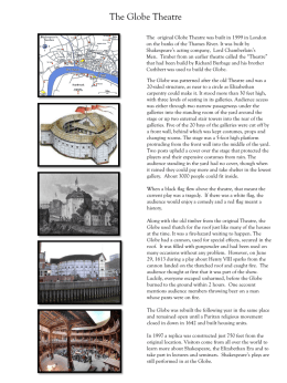 More facts about the Globe Theatre