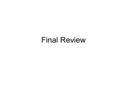 Final Exam Review 1