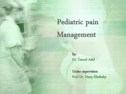 Pediatric pain management