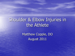 Shoulder & Elbow Injuries in the Athlete - HenFord
