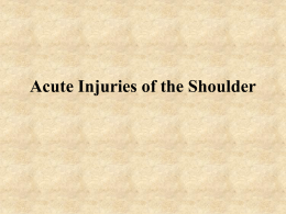 Injuries of the Shoulder