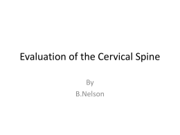 Evaluation of the Cervical Spine