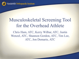 Musculoskeletal Screening Tool for the Overhead Athlete