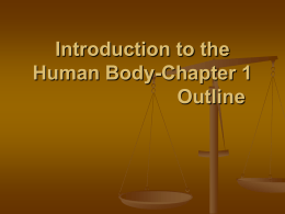 Introduction to the Human Body-Chapter 1 Outline Divisions of Study