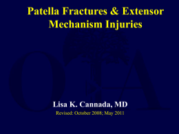 Injuries to the Patella and Extensor Mechanism