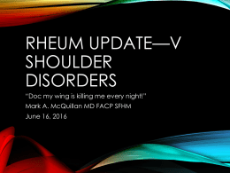 Shoulder Disorders in Primary Care