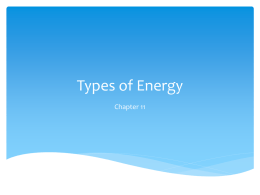 Types of Energy - Iowa Park High School