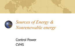 Nonrenewable sources of energy