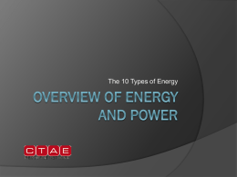 Overview of Energy and Power