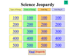 Science Jeopardy - Flemington-Raritan Regional School District