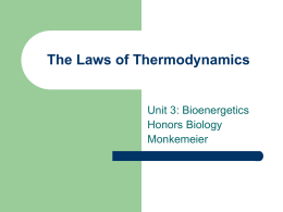 The Laws of Thermodynamics and Free Energy