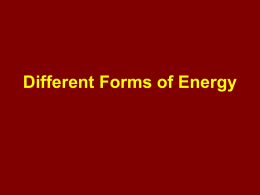 Different Forms of Energy