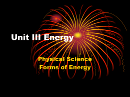 Unit III Energy