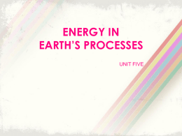 Energy in Earth`s Processes