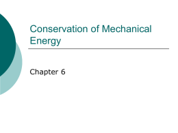 Conservation of Mechanical Energy