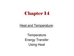Dr. York`s Physical Science Notes on Heat, Temperature